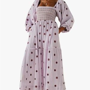 Purple Floral maxi dress, size small